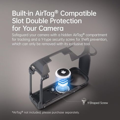 FALCAM Native Guardian Camera Cage,Designed for X2D / X2D II - 6061 Aluminum Protective Case with Arca L-Plate, Hidden AirTag Slot, Anti-Theft Y-Screw, 5 Strap Lugs & Slide-Open Port Covers in Kuwait