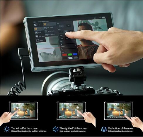 Feel WORLD FW759 PRO 7 بوصة 1280x800 IPS شاشة تعمل باللمس كاميرا فيديو مراقبة 4K HDMI in Kuwait
