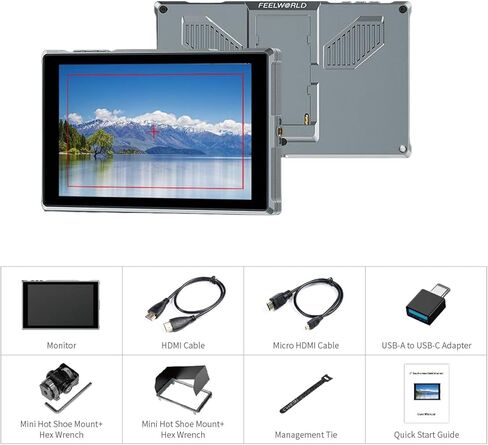 Feel WORLD FW759 PRO 7 بوصة 1280x800 IPS شاشة تعمل باللمس كاميرا فيديو مراقبة 4K HDMI in Kuwait