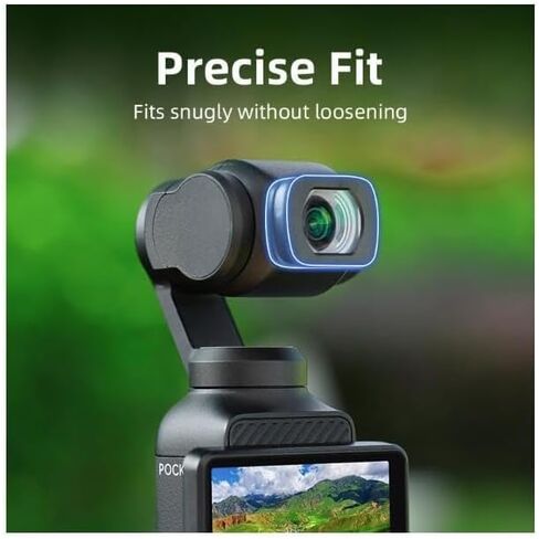 عدسة Coyktonty واسعة الزاوية لـ DJI Osmo Pocket 4، مرفق مغناطيسي، متعددة الطبقات، زجاج بصري بإطار معدني، 120 درجة FOV in Kuwait