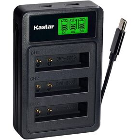 بطارية Kastar 4 عبوات مع شاحن LZD3 USB ثلاثي متوافق مع باناسونيك CGA-S005 Kodak LB-080 Samsung IA-BH125C Ricoh DB-60 DB-65 Sigma BP-41 Pentax D-Li106 Leica BP-DC4 Fujifilm NP-70 in Kuwait