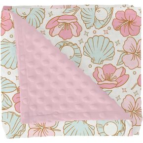 Boho Summer Mermaids Floral Baby Blankets for Girl Beach Seashells Conch Tropical Flowers Soft Mink Dotted Backing Double Layer Swaddle Blanket Ocean Marine Bed Throws for Newborn Toddler Crib 30x40 in Kuwait