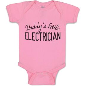 Custom Personalized Baby Bodysuit Daddy's Little Electrician Funny Cotton Boy & Girl Baby Clothes Soft Pink Design Only 6 Months in Kuwait