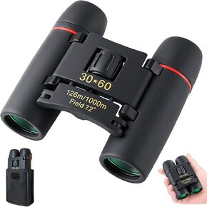 30x60 Mini Compact Binoculars for Adults and Kids, HD Pocket Portable Folding Binoculars, Lightweight Easy Focus for Bird Watching, Concert, Travel, Hiking and Outdoor Sports in Kuwait