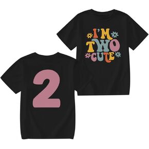 2nd Birthday Shirt Gifts for Toddler Girls I'm Two Cute Shirts 2 Year Old Girl Outfit Second Years Baby T Shirts Top in Saudi Arabia