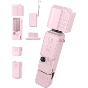 Case for DJI Osmo Pocket 4, FJIASTB Kids-Friendly Soft Silicone Protective Cover, Shockproof, Waterproof (Pink) in Kuwait
