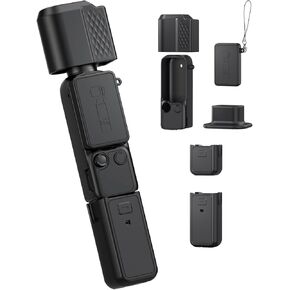 Case for DJI Osmo Pocket 4, FJIASTB Kids-Friendly Soft Silicone Protective Cover, Shockproof, Waterproof (Black) in Kuwait