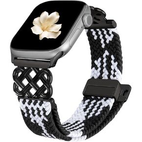 Braided Magnetic Band Compatible for Apple Watch Band Women, Celtic Knot Stretchy Nylon Strap for iWatch Series 11/10/9/8/7/6/5/4/3/2/1 SE 1/2/3 Ultra 1/2/3 in Saudi Arabia