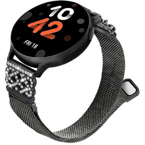 حزام شبكي لساعة Galaxy Watch Band 7 6 5 4، FE 40 مم، ساعة 5 Pro 45 مم، 4 كلاسيكي 46 مم 42 مم، سوارين معدنيين مغناطيسيين نشطين لساعة سامسونج الرياضية وسوار ميلانيزي للنساء والفتيات in Kuwait
