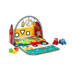 Baby Einstein Busy Barnyard Grow with Me Baby Play Gym - Extra Large Soft Play Mat with 8 Removable Toys Including 30+ Songs & Sounds to Support Motor Skills, Ages 0+ Months in Kuwait