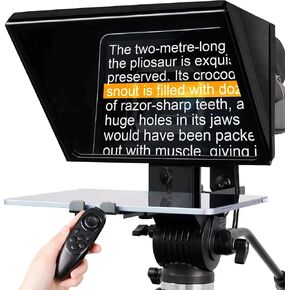 12" Professional Teleprompter | Tempered Optical Glass, All-Metal Construction, Remote Control & Dedicated App — Compatible with Smartphones, Tablets and Cameras in Kuwait