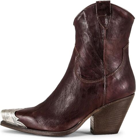 keleimusi Women's Western Cowgirl Ankle Boots Stacked Block Heel Cowboy Booties Steel Toe Heeled Short Cowboy Boots Western Booties in Kuwait