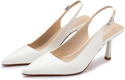 CAMSSOO إمرأة هريرة الكعوب Slingback مضخات مغلقة أشار تو خنجر اللباس أحذية للعمل حفل زفاف حفلة موسيقية in Kuwait