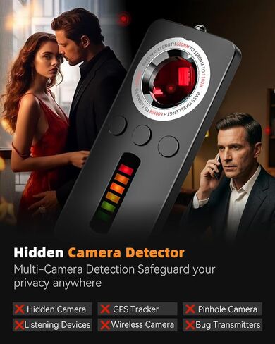 AI Privacy Pen Hidden Camera Detector,Portable Anti-Spy Bug Finder with Listening Device Detection,GPS Tracker Detector with RF & WiFi Signal Scanner, Privacy Protection for Hotels,Travel,Home,Office in Kuwait