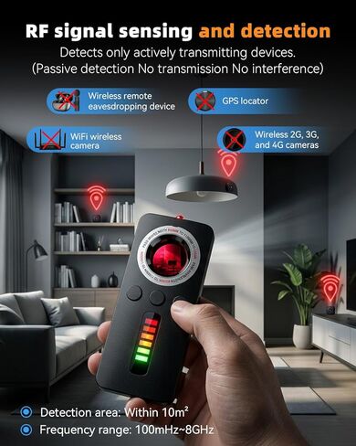 AI Privacy Pen Hidden Camera Detector,Portable Anti-Spy Bug Finder with Listening Device Detection,GPS Tracker Detector with RF & WiFi Signal Scanner, Privacy Protection for Hotels,Travel,Home,Office in Kuwait