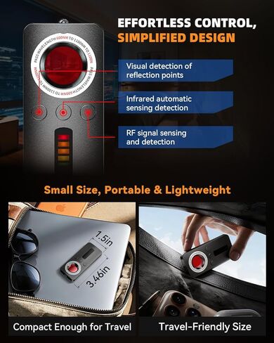 AI Privacy Pen Hidden Camera Detector,Portable Anti-Spy Bug Finder with Listening Device Detection,GPS Tracker Detector with RF & WiFi Signal Scanner, Privacy Protection for Hotels,Travel,Home,Office in Kuwait