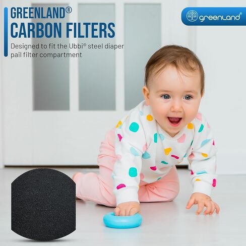 Greenland® 12-Pack Carbon Filter Refills Compatible with Ubbi® Diaper Pail – Activated Charcoal Odor Absorbing Pads, Long-Lasting Deodorizer Replacement for Ubbi Steel Diaper Pail in Kuwait