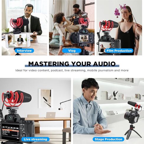 ميكروفون سارامونيك VMic7S على الكاميرا، ميكروفون فيديو مكثف للكاميرا DSLR والهاتف ومدونة الفيديو ومقابلة ENG/EFP والتسجيل الخارجي in Kuwait