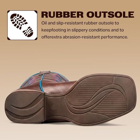 SheSole Cowboy Boots for Women Square Toe Wide Calf Cowgirl Boots Ladies Western Boots in Saudi Arabia