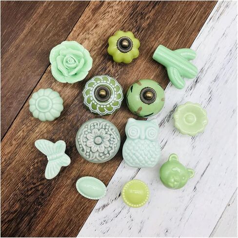 Door Handle 1 Piece of Mixed Fashion Appearance Green Cream Flower Love Ceramic Handle Children's Room Cabinet Drawer Cabinet Handle (Color : K) in Kuwait