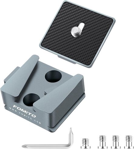 Fomito V-Lock Triangle Plate, Metal Alloy, Compatible with F970 Battery and V-Port Batteries, Includes Mounting Screws, Black（Two-piece Set） in Kuwait