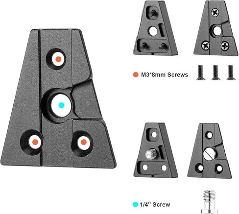 Fomito V-Lock Triangle Plate, Metal Alloy, Compatible with F970 Battery and V-Port Batteries, Includes Mounting Screws, Black（Two-piece Set） in Kuwait