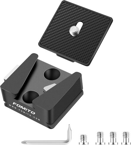 Fomito V-Lock Triangle Plate, Metal Alloy, Compatible with F970 Battery and V-Port Batteries, Includes Mounting Screws, Black（Two-piece Set） in Kuwait