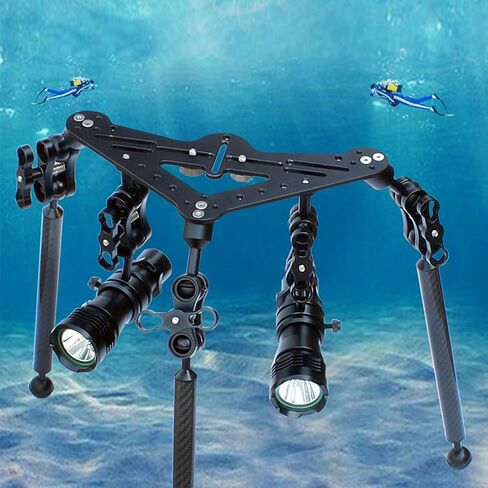 Acouto Underwater Diving Tray Rig Stabilizer Tripod سبائك الألومنيوم دعم محمول لكاميرا Osmo Action Yi EK7000 4K، مصممة للتصوير الفوتوغرافي تحت الماء (أسود)، Acoutof6i8bsvq32-11 in Kuwait