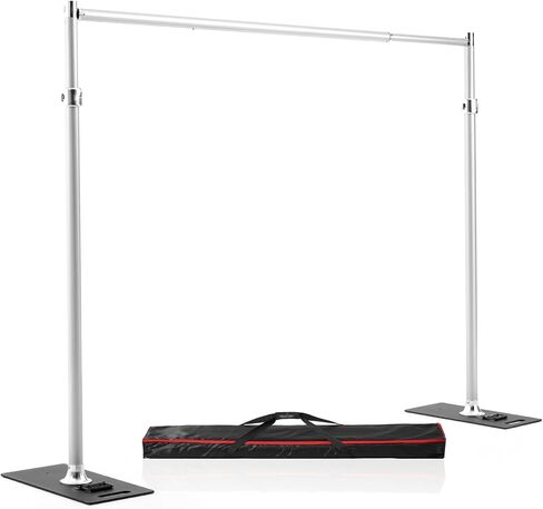 Heavy Duty Backdrop Stand 9.2x9.2ft, Pipe and Drape Backdrop Stand Kit | Adjustable Photo Background Frame with Metal Base & Carry Bag for Photography, Party, Birthday and Wedding Decoration in Saudi Arabia