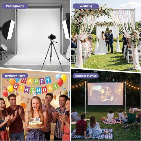 Heavy Duty Backdrop Stand 9.2x9.2ft, Pipe and Drape Backdrop Stand Kit | Adjustable Photo Background Frame with Metal Base & Carry Bag for Photography, Party, Birthday and Wedding Decoration in Saudi Arabia