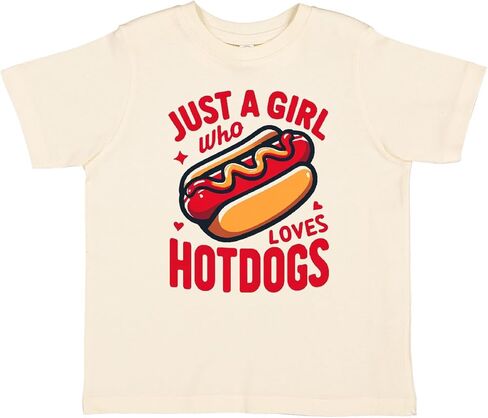 inktastic Just a Girl Who Loves Hot Dogs Toddler T-Shirt in Kuwait