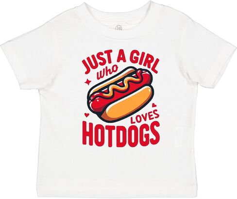 inktastic Just a Girl Who Loves Hot Dogs Toddler T-Shirt in Saudi Arabia