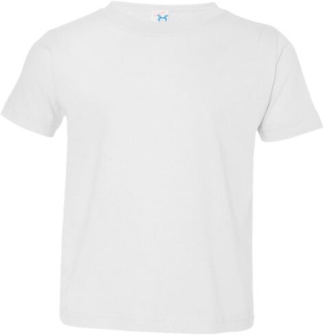 Rabbit Skins Toddler Soft Ribbed Crewneck Jersey T-Shirt, Wht, 5/6T in Kuwait