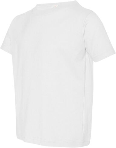Rabbit Skins Toddler Soft Ribbed Crewneck Jersey T-Shirt, Wht, 5/6T in Kuwait