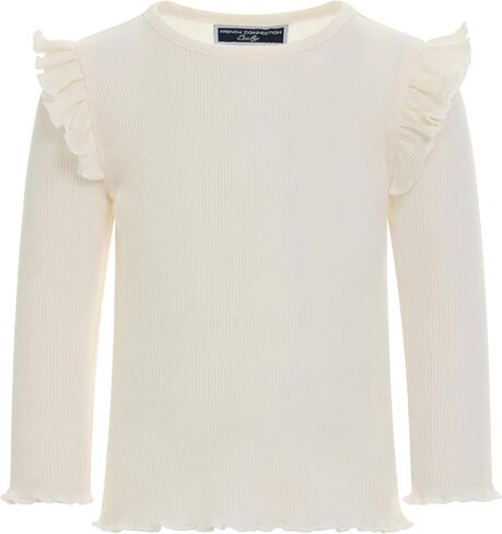 French Connection 3-Pack Baby Girls’ Ribbed Long Sleeve Ruffle Tops – Soft Cotton Blend Shirts – Sizes 12M, 18M, 24M in Saudi Arabia