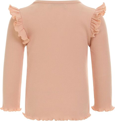 French Connection 3-Pack Baby Girls’ Ribbed Long Sleeve Ruffle Tops – Soft Cotton Blend Shirts – Sizes 12M, 18M, 24M in Saudi Arabia