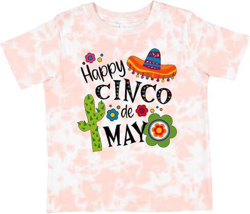 تي شيرت للأطفال الصغار من إنكتاستيك Happy Cinco De Mayo- سمبريرو، صبار، زهور in Kuwait