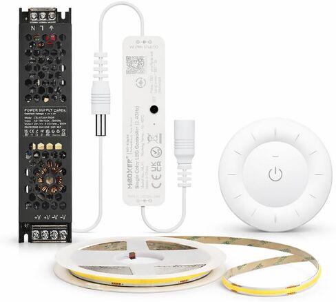 طقم التحكم عن بعد MLR1 Mini LED وحزمة التحكم عن بعد K3S باللون الأبيض (24 فولت 200 واط IP20 LED سائق + 24 فولت COB LED قطاع 480LED/m CRI90 4000K أبيض طبيعي) in Kuwait