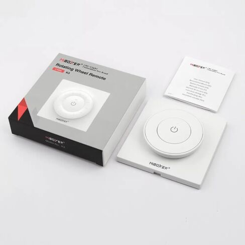 طقم جهاز تحكم عن بعد MLR1 صغير بلون واحد LED وحزمة تحكم عن بعد بعجلة دوارة K3 بيضاء (24 فولت 200 واط IP20 LED سائق + 24 فولت COB LED شريط 480LED/m CRI90 4000K أبيض طبيعي) in Kuwait