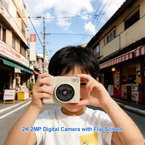 2K Digital Camera, 2MP Retro Selfie Camera with 1.47 Inch Flip Screen and Built in Flash, for Travel Parties Daily Adventures in Kuwait