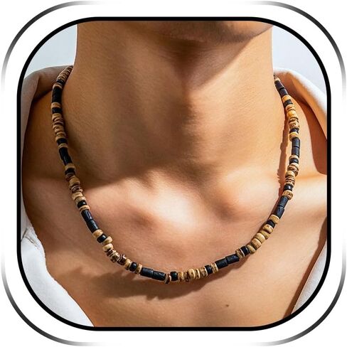Puka Shell Necklace Men Summer Beach Sufer Necklace White Seashell Necklaces Beachy Outfits Jewely Vacation Gifts for Boys in Saudi Arabia