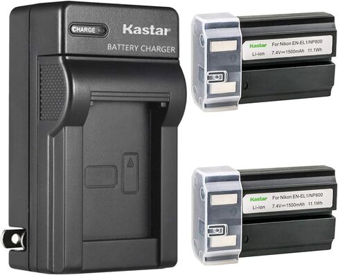 Kastar 2 Pack Battery and AC Wall Charger for Nikon ENEL-1 EN-EL1 and Nikon Coolpix 775 880 885 995 Coolpix E880 Cooipix 4300 4500 4800 Coolpix 5000 5400 5700 8700, Konica Minolta NP-800 in Kuwait