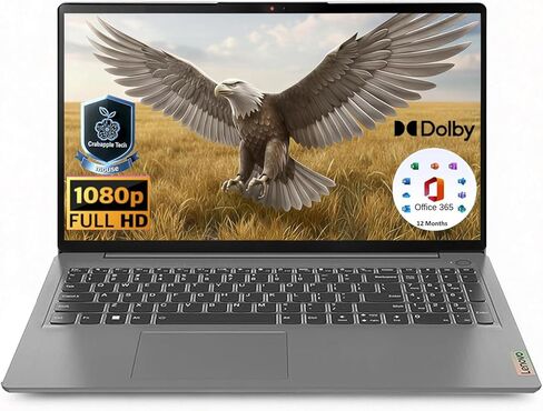 Lenovo Ideapad 15.6" Laptop with Microsoft Office 365 | 8GB RAM | 256GB PCIe SSD | Anti-Glare Display | 1TB Cloud Storage | Wi-Fi 6 | 10HR Battery | Copilot AI | Windows 11 in Saudi Arabia