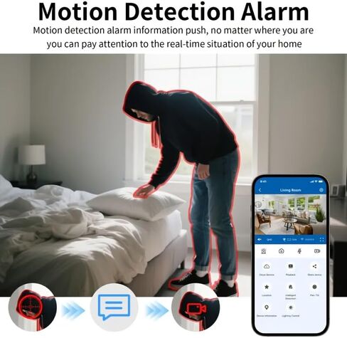 Indoor Outdoor Security Camera, 360° Pan Tilt Camera for Home Security with Color Night Vision, Smart Motion Detection, Auto Tracking, Two Way Audio, 1080P Full HD WiFi Camera in Kuwait