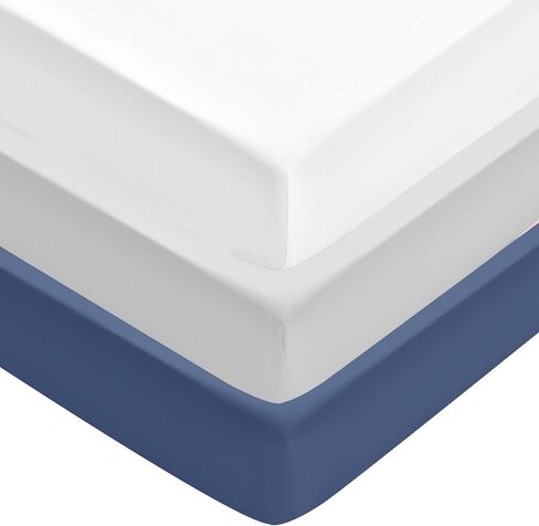 David's Kids 3 Pack Fitted Crib Sheets, Ultra Soft Comfy Breathable Baby Sheets for Boys Girls Neutral, 28x52 Inch Fits Standard Crib Mattress and Toddler Mattresses, White & Light Grey & Black in Saudi Arabia