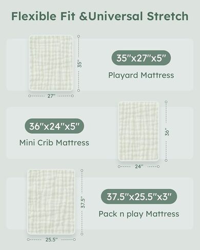 Unnivoll Muslin Crib Sheets for Boys Girls, 100% Cotton Fitted Crib Sheet 2 Pack for Standard Crib and Toddler Mattress, Breathable Soft Baby Sheet 28x52x8in Gradient Pink in Saudi Arabia