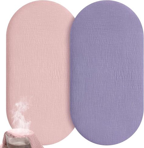Unnivoll Muslin Crib Sheets for Boys Girls, 100% Cotton Fitted Crib Sheet 2 Pack for Standard Crib and Toddler Mattress, Breathable Soft Baby Sheet 28x52x8in Gradient Pink in Saudi Arabia