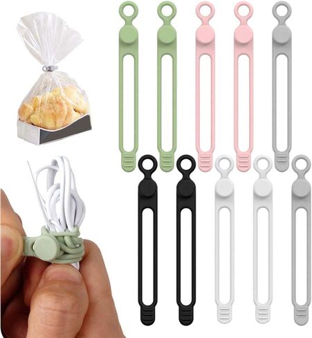 20Pcs Silicone Cable Straps Cord Organizer for Bundling Earphone, Phone Charger, Computer Cords, Reusable Cable Ties Wire Organizer in Home,Office,Kitchen,School in Saudi Arabia