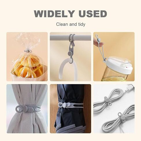 20Pcs Silicone Cable Straps Cord Organizer for Bundling Earphone, Phone Charger, Computer Cords, Reusable Cable Ties Wire Organizer in Home,Office,Kitchen,School in Saudi Arabia