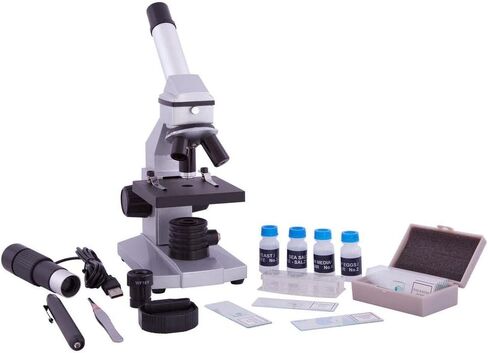 Explore One Intermediate Compound Microscope for Kids – 40X - 1024X Magnification, LED Illumination & Wide Range of Accessories Included – USB Eyepiece Directly Connects to Computer in Kuwait